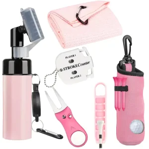 OEM 6 Pieces Golf Accessory Set Custom Golf Clubs Set for Men Ball Pouches with Logo Personalized Golf Club Cleaner