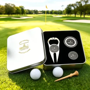 OEM Available Golf Gift Set Ball Marker Custom Logo Golf Divot Repair Tool Metal Golf Poker Chip