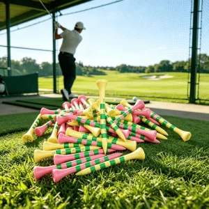 OEM Biodegradable Bamboo Golf Tees Custom Color Logo Printing Sizes 42 54 70 83mm Durable for Course