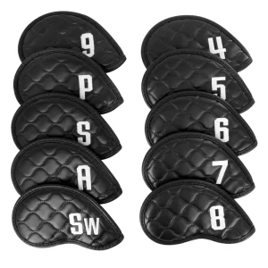 OEM Brand Custom Waterproof PU Leather Golf Iron Head Cover Protector MOQ 50Pcs
