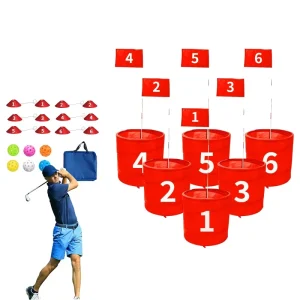 OEM Bucket Golf Game Portable Game Practice Bucket Golf Clubs Set for Men