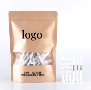 OEM Bulk Bamboo Golf Tee Set with Custom Packing 83mm Length 70mm Wood Tees Holder Colorful Bag with Custom Logo