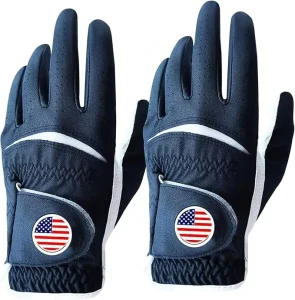 OEM Cabretta Leather Unisex Golf Gloves with Magnetic Logo Hand Grips Non Slip Stretch for Custom Manufacturer