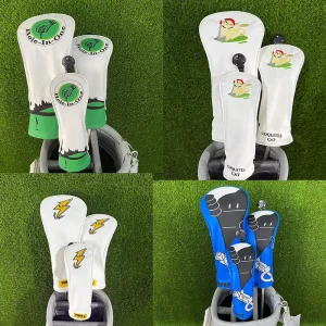 OEM Complex Design Golf Accessories Custom Premium PU Leather Golf Driver Wood Club Head Cover Golf Headcovers