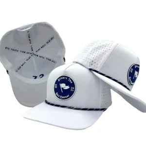 OEM Custom 5 Panel Laser Cut Waterproof Breathable Golf Cap