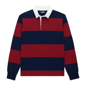 OEM Custom Collar 100% Cotton Polo Shirt with Logo Long Sleeve Jumper Striped Knitted Rugby Golf Polo Shirt for Men