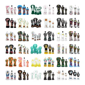 OEM Custom Design Golf Wood Headcover Premium Leather Driver Headcover with Embroidered Logo Waterproof Feature