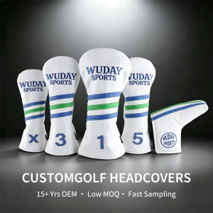 OEM Custom Golf Headcover Set PU Leather Golf Club Head Cover with Embroidery Logo Golf Wood Cover Putter Cover