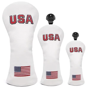 OEM Custom Golf Headcover for Driver 3 Wood Hybrid PU Leather Customized Golf Club Head Covers