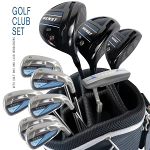 OEM Custom Logo Black Golf Clubs Set Anti-Glare Matte Finish Forged Set Complete Accessories for Private Label