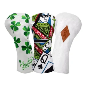 OEM Custom Premium Golf Head Covers Pu Leather Driver Wood Golf Headcovers Embroidery