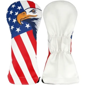 OEM Custom Waterproof Applique Pu Leather Golf Head Covers with Digital Printing Popular Style Driver Wood Protective
