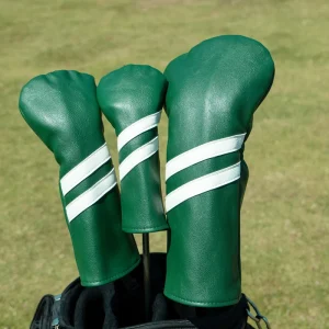 OEM Custom Waterproof PU Leather Golf Driver Club Headcover with Patch Design