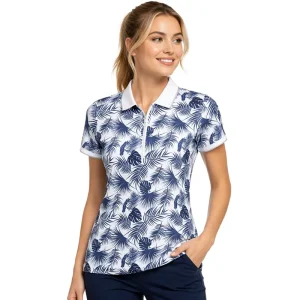 OEM Custom Women’s Slim Vintage Printed Sweatshirt Quick Drying Polyester Anti-Pilling Breathable Golf Wear Casual Short Logo