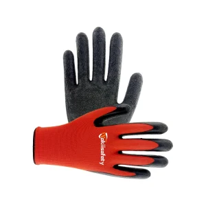 OEM Customizable Black Latex Palm Coated Flexible Polyester Safety Work Gloves With Private Label