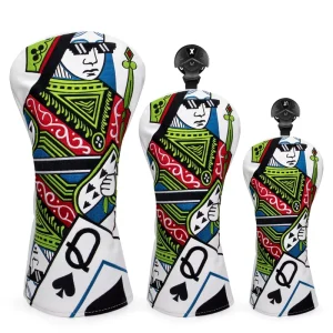 OEM Design Logo Embroidery Golf Club Covers PU Waterproof Fabric Leather Golf Driver Head Cover