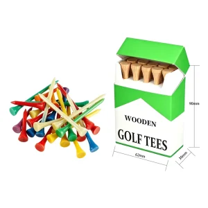 OEM Durable Eco-Friendly Custom Printed Wood Golf Tees Custom Logo Color 83mm Sizes Lightweight Packing Ball Holder