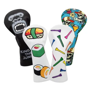 OEM Factory Custom Design Golf Headcovers PU Leather Driver Golf Head Cover Embroidery Printing Golf Head Covers
