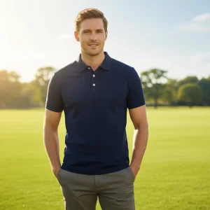 OEM Factory High Quality Classic Men’s Golf Shirt Anti Wrinkle Knitted Fabric Print Embroidered Logo Plus Size Comfortable