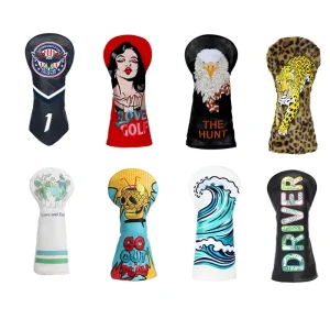 OEM Factory PU Leather Golf Driver Head Cover Embroidery Print Custom Design Putter Wood Golf Headcover