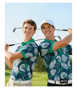 OEM Golf Clothes GEEDA Sublimation Pattern Activewear Short Sleeve UV Protection Soft Breathable Golf Shirts Manufacturer