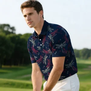 OEM Golf Clothes Manufacturer Summer Short Sleeves Golf Polo Shirts with Polyester Spandex Fabric for Men Women Factory