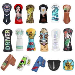 OEM Golf Headcover Club Embroidery PU Leather Multi style Blade Putter Cover Mallet Putter Cover Custom Golf Head Covers