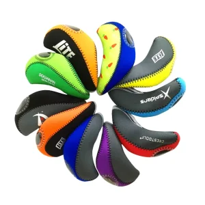 OEM Golf Iron Club Headcovers Waterproof Neoprene Striped with Clear Window