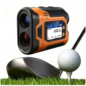 OEM Handheld Class 1 Laser Rangefinder Golf Hunting Orange 905nm 600m Range 6X Zoom IP54 Waterproof 0.1M