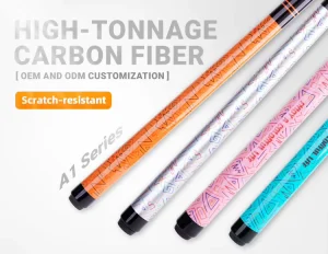 OEM High Quality Carbon Fiber Pool Cue Shafts with Piano Paint Butt Low Deflection Billiard&snooker Cue
