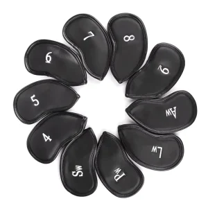 OEM High Quality Magnetic PU Leather Custom Logo Golf Headcover Golf Iron Head Covers