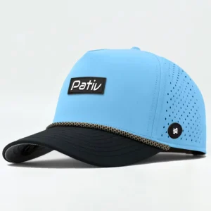 OEM M Hat Water Resistant Baseball Cap Rubber Patch Performance Hydro Golf Running Workout Hat With Custom Logo