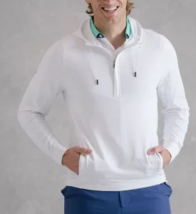 OEM Mens Custom Golf Hooded Sweater Customized 1/4 Zip Quick Dry Embroidery Pullover Streetwear Apparel Manufacturer