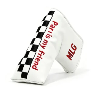 OEM ODM Embroidery Printed PU Leather Golf Club Head Cover Magnetic Closure Blade Golf Putter Cover