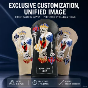 OEM ODM New Design Eco Friendly Unisex Printing Embroidery Logo PU Leather Driver Fairway UT Factory Custom