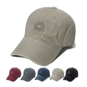 OEM ODM Quality 1.1 6 Panel Washed Cotton Baseball Cap with Custom Sun Embroidery for Wholesalers BSCI Factory Dad Hat Price