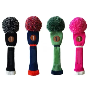 OEM POM POM Knit Driver Golf Headcover with Custom Logo POM 001