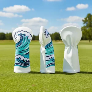 OEM PU Leather Driver Golf Headcover Wood Club Cover with Custom Embroidery Logo