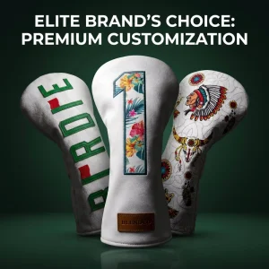 OEM PU Leather Driver Golf Headcover Wood Club Embroidery Logo Golf Head Covers Club Cover Customization