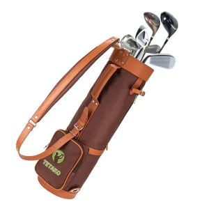 OEM PU Leather Half Golf Bag with Club Carry, Staff, Travel Storage, Waterproof, Lightweight, Portable