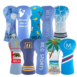 OEM PU Leather Waterproof Golf Headcover for Driver and Wood Clubs with Custom Embroidery Logo