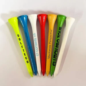 OEM Printed Color Golf Wooden Tees Custom Logo Professional Unbreakable Multiple Colors Sizes