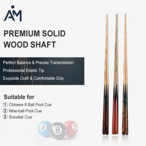 OEM Professional High Quality Maple Wood Lightweight Ash Snooker Cue for Pool Game Tournament Use