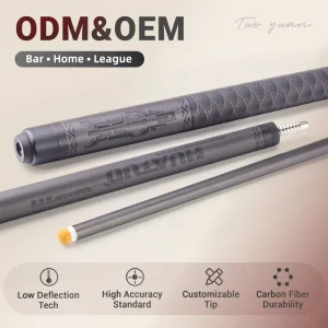 OEM Professional Tournament Carbon Fiber Cue Stick Ultra Low Deflection 11.8/12.5mm Shaft Custom Logo Service