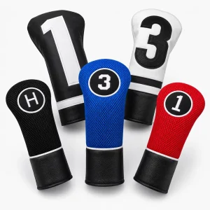 OEM Pu Leather Driver Golf Headcover Wood Club Embroidery Logo Golf Head Covers Club Cover Customization