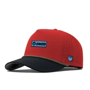 OEM Quick Dry Golf Hat with Laser Cut 5 Panel Perforated Snapback with Custom Logo Patch Rope Adjustable Closure