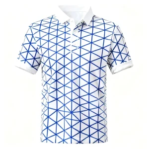 OEM Sublimation Print Quick Dry Short Sleeve Men’s Golf Shirt Print Men’s Golf Apparel