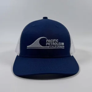 OEM Summer Golf Sport Unisex 6 Panel Structured Mesh Baseball Cap Custom White Embroidery Design Blue Trucker Hats