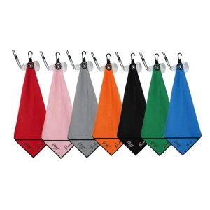 OEM Super Absorbent Microfiber Golf Towel 40x40cm with Carabiner Clip Lightweight Quick Dry Magnetic Sports Towel