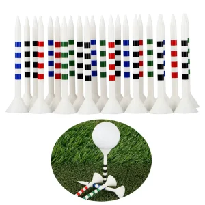 Oem Factory Cup Head Design Step Down Plain Plastic Golf Tees 2-3/4 Inch with Stripped Printing Daily Practice Tee